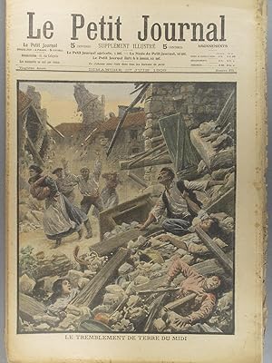 Imagen del vendedor de Le Petit journal - Supplment illustr N 976 : Victimes du devoir. (2 policiers tus par un malfaiteur). (Gravure en premire page). Gravure en dernire page: Latham tente la traverse du Pas-de-Calais en aroplane. 1er aot 1909. a la venta por Librairie Et Ctera (et caetera) - Sophie Rosire