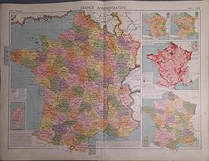 Seller image for France administrative. Carte N 64-65 extraite de l'Atlas classique (Gographie moderne). for sale by Librairie Et Ctera (et caetera) - Sophie Rosire