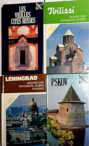 4 guides touristiques : Les vieilles cités russes - Tbilissi - Leningrad - Pskov. 1983-1986.
