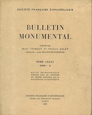 Imagen del vendedor de Bulletin monumental. Tome CXXVI. 1968/4. Revue trimestrielle. a la venta por Librairie Et Ctera (et caetera) - Sophie Rosire