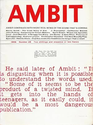 Bild des Verkufers fr Ambit. No.28, 1966 zum Verkauf von Cameron House Books