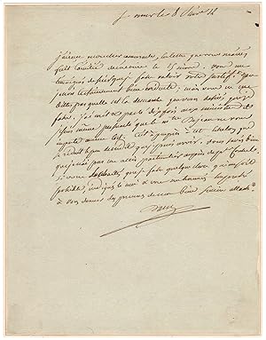 Daru, Pierre Antoine Noël Bruno (1767-1829) - Autograph letter signed