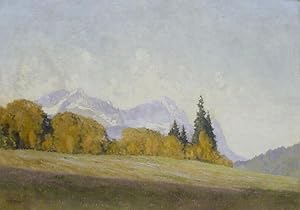 "Wetterstein im Herbst" originales Ölgemälde auf Leinwand ca. 100x140cm; signiert, datiert "1923"...