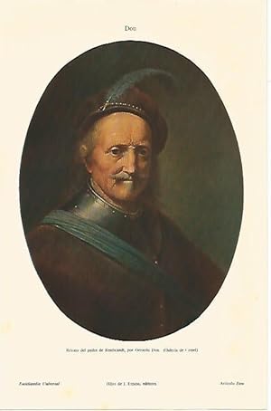 Bild des Verkufers fr LAMINA ESPASA 3132: Retrato del padre de Rembrandt por Gerardo Dou zum Verkauf von EL BOLETIN