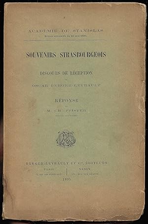 SOUVENIRS STRASBOURGEOIS Académie de STANISLAS discours de Oscar BERGER-LEVRAULT