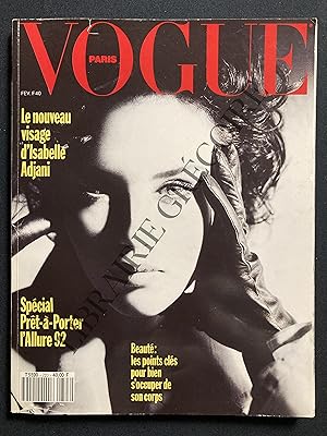 VOGUE PARIS-N°723-FEVRIER 1992-ISABELLE ADJANI