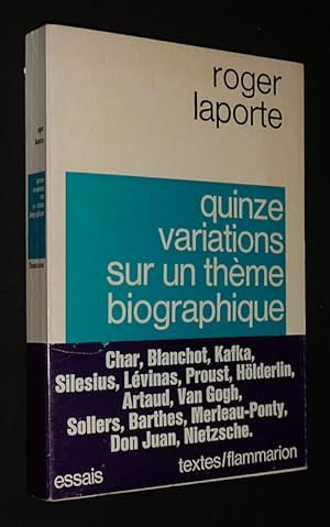 Seller image for Quinze variations sur un thme biographique for sale by Abraxas-libris