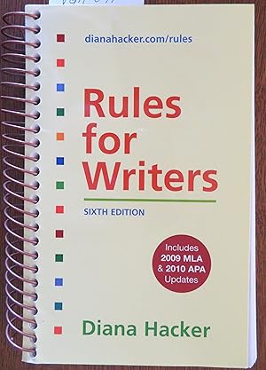 Seller image for Rules for Writers with 2009 MLA and 2010 APA Updates for sale by Book Catch & Release
