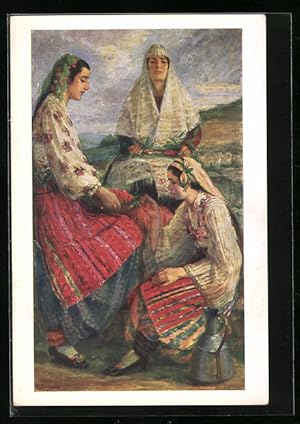 Image du vendeur pour Knstler-Ansichtskarte Costume national de Prizren, Serbie du Sud mis en vente par Bartko-Reher