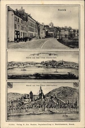 Ansichtskarte / Postkarte Sierck Lothringen Moselle, Ort im 16. und 17. Jahrhundert, Wappen