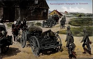 Ansichtskarte / Postkarte Maschinengewehr Kompagnie im Vormarsch, Das Deutsche Heer, I WK