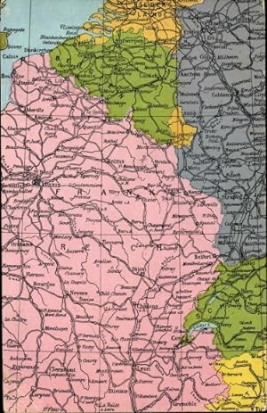 Landkarten Ansichtskarte / Postkarte Karte des westlichen Kriegsschauplatzes, I WK