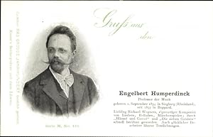 Ansichtskarte / Postkarte Komponist Engelbert Humperdinck, Professor der Musik, Portrait, Reklame...