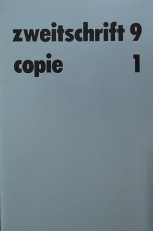 Seller image for Zweitschrift 9. copie 1. for sale by Antiquariat Bernd Preler