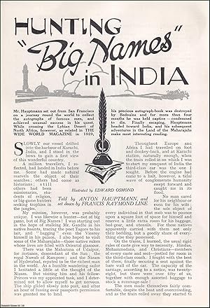 Immagine del venditore per Hunting Big Names in India : collecting autographs of famous men. An uncommon original article from the Wide World Magazine, 1933. venduto da Cosmo Books