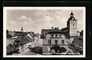 Bild des Verkufers fr Ansichtskarte Greussen /Thr., Bahnhofstrasse mit Kirche zum Verkauf von Bartko-Reher