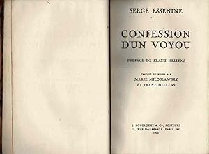 Imagen del vendedor de Confession d'un voyou a la venta por La Bouquinerie