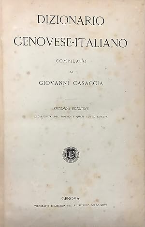 Dizionario Genovese-Italiano.