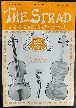 Image du vendeur pour The Strad January 1976 A Monthly Journal For Professionals And Amateurs Of All Stringed Instruments Played With The Bow mis en vente par Shore Books