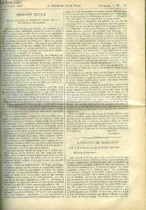 Image du vendeur pour La science pour tous n 10 - Gographie physique, sur des localits de France ou le sol est en perptuelle conglation par Babinet, Conservation des subsistances, Cours et confrences de la Sorbonne, du timbre des sons par Achille Eyraud, L'hydrognium mis en vente par Le-Livre