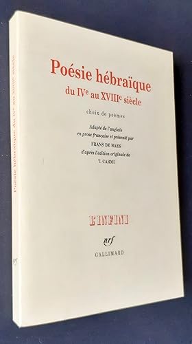 Seller image for Posie hbraque du IVme au XVIIIme sicle - choix de pomes - for sale by Le Livre  Venir