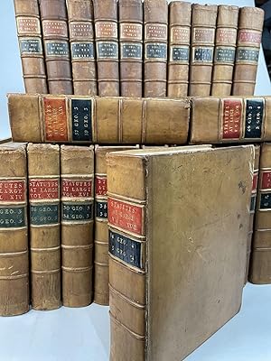 Bild des Verkufers fr RUFFHEAD'S STATUTES AT LARGE [18 Volumes, Privately bound with] THE STATUTES OF THE UNITED KINGDOM OF GREAT BRITAIN AND IRELAND [9 Volumes] [27 Volumes Total] zum Verkauf von Second Story Books, ABAA