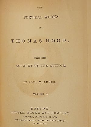 The Poetical Works of Thomas Hood, With Some Account of the Author, Vol I