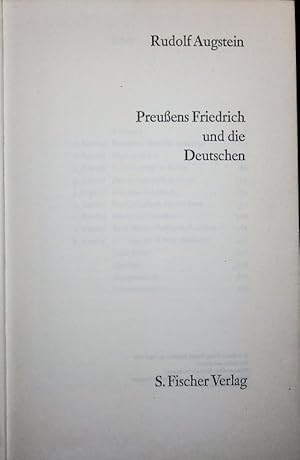 Bild des Verkufers fr Preussens Friedrich und die Deutschen. zum Verkauf von Antiquariat Bookfarm