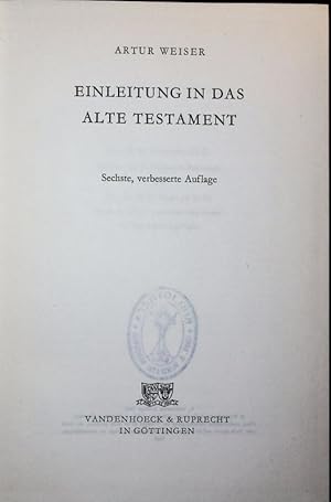Bild des Verkufers fr Einleitung in das Neue Testament. zum Verkauf von Antiquariat Bookfarm