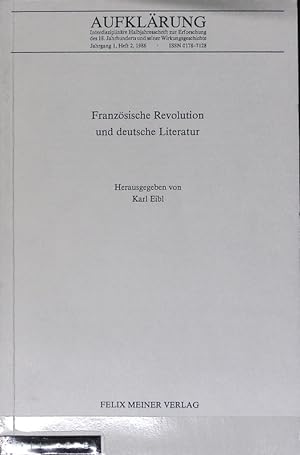 Imagen del vendedor de Franzsische Revolution und deutsche Literatur. Aufklrung ; 1.1986,2. a la venta por Antiquariat Bookfarm