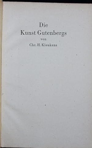 Bild des Verkufers fr Die Kunst Gutenbergs. zum Verkauf von Antiquariat Bookfarm