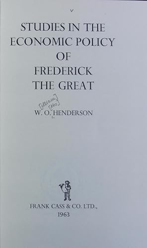 Imagen del vendedor de Studies in the economic policy of Frederick the Great. a la venta por Antiquariat Bookfarm