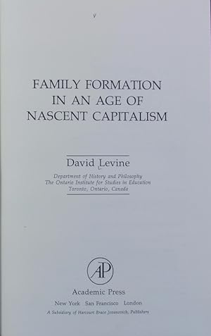Family formation in an age of nascent capitalism. Studies in social discontinuity.