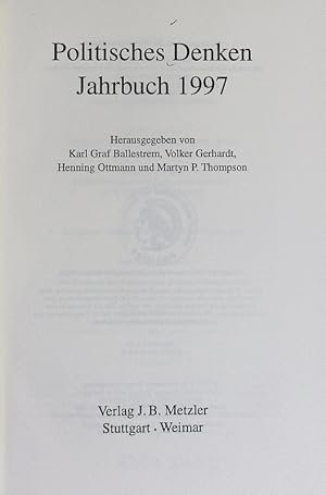 Image du vendeur pour Jahrbuch 1997. Politisches Denken. mis en vente par Antiquariat Bookfarm