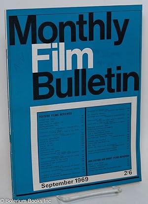 Imagen del vendedor de Monthly Film Bulletin: vol. 36, #428& 429, Sept. & Oct. 1969 [two issues] a la venta por Bolerium Books Inc.