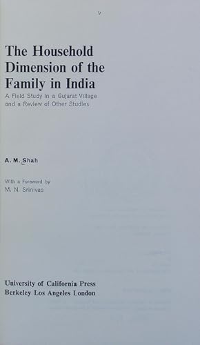 The household dimension of the family in India : a field study in a Gujarat village and a review ...