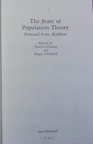 Seller image for The state of population theory : forward from Malthus. for sale by Antiquariat Bookfarm