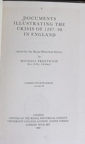 Bild des Verkufers fr Documents illustrating the crisis of 129-798 in England. Camden fourth Series ; 24. zum Verkauf von Antiquariat Bookfarm