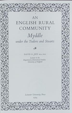 English rural community : Myddle under the Tudors and Stuarts.