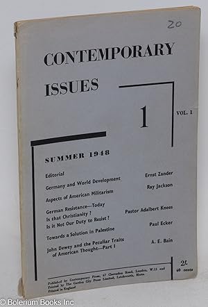 Contemporary Issues: vol. 1 no. 1, Summer 1948