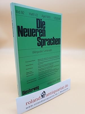 Seller image for Bilingualer Unterricht / Die Neueren Sprachen, Bd. 92, Heft 1/2 April 1993 (ISSN 0342-3816) for sale by Roland Antiquariat UG haftungsbeschrnkt