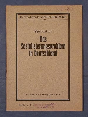 Bild des Verkufers fr Das Sozialisierungsproblem in Deutschland. zum Verkauf von Das Konversations-Lexikon