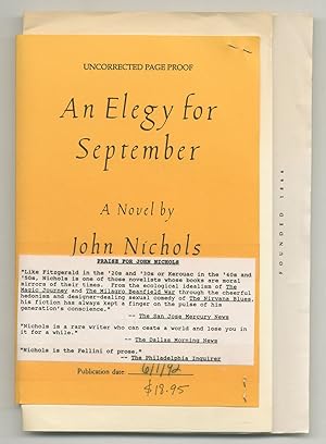 Bild des Verkufers fr An Elegy for September zum Verkauf von Between the Covers-Rare Books, Inc. ABAA