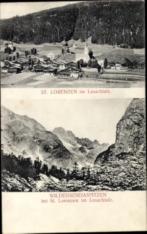 Ansichtskarte / Postkarte Sankt Lorenzen im Lesachtal Kärnten, Blick auf den Ort, Wildensendaspitzen