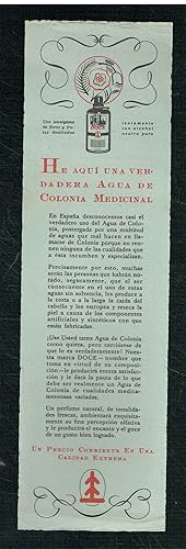 Agua de Colonia Doce. (folleto publicitario).