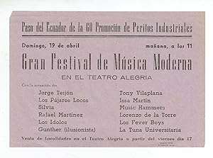 Paso del Ecuador de la 60 Promoción de Peritos Industriales (folleto publicitario).