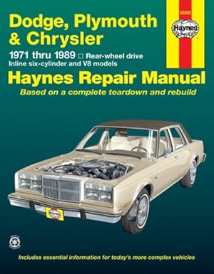 Image du vendeur pour Dodge Plymouth Chrysler (Rwd) : 1971 Thru 1989 mis en vente par GreatBookPricesUK
