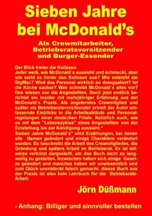 Seller image for Sieben Jahre bei McDonald's for sale by Smartbuy