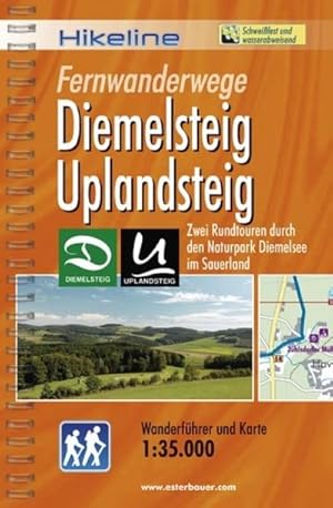 Bild des Verkufers fr Hikeline Wanderfhrer Fernwanderwege Diemelsteig Uplandsteig : Zwei Rundtouren durch den Naturpark Diemelsee im Sauerland zum Verkauf von Smartbuy