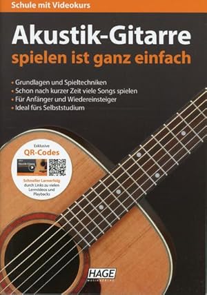 Bild des Verkufers fr Akustik-Gitarre spielen ist ganz einfach : Schule mit Videokurs zum Verkauf von Smartbuy